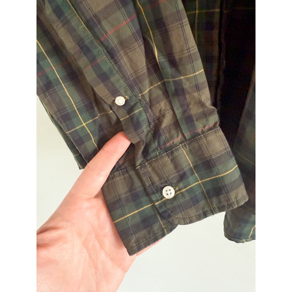 J.Crew | NWT Secret Wash slim cotton poplin shirt in Green Plaid | Sz XL - Picture 9 of 11